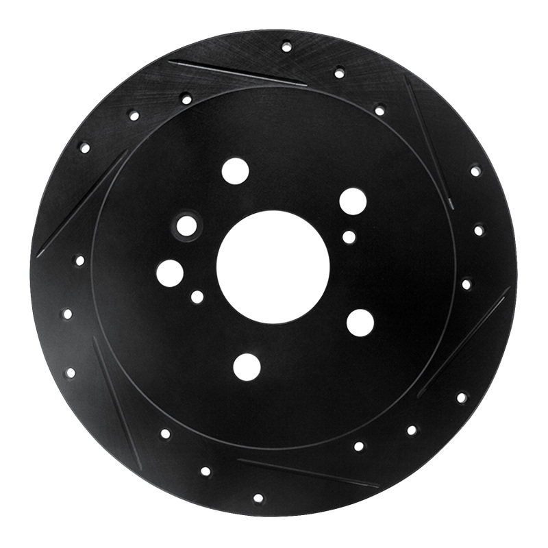 Toyota Sienna Brake Rotor (1) - Rear Right - R1 Concepts - Drilled & Slotted - Black - `04-`10